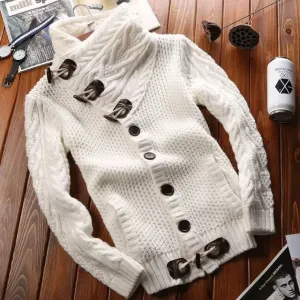 WIAOFELLAS New Men's Sweaters Autumn Winter Warm Knitted Zipper Cardigan Sweaters Man Casual Knitwear Sweatercoat Male Clothes B134