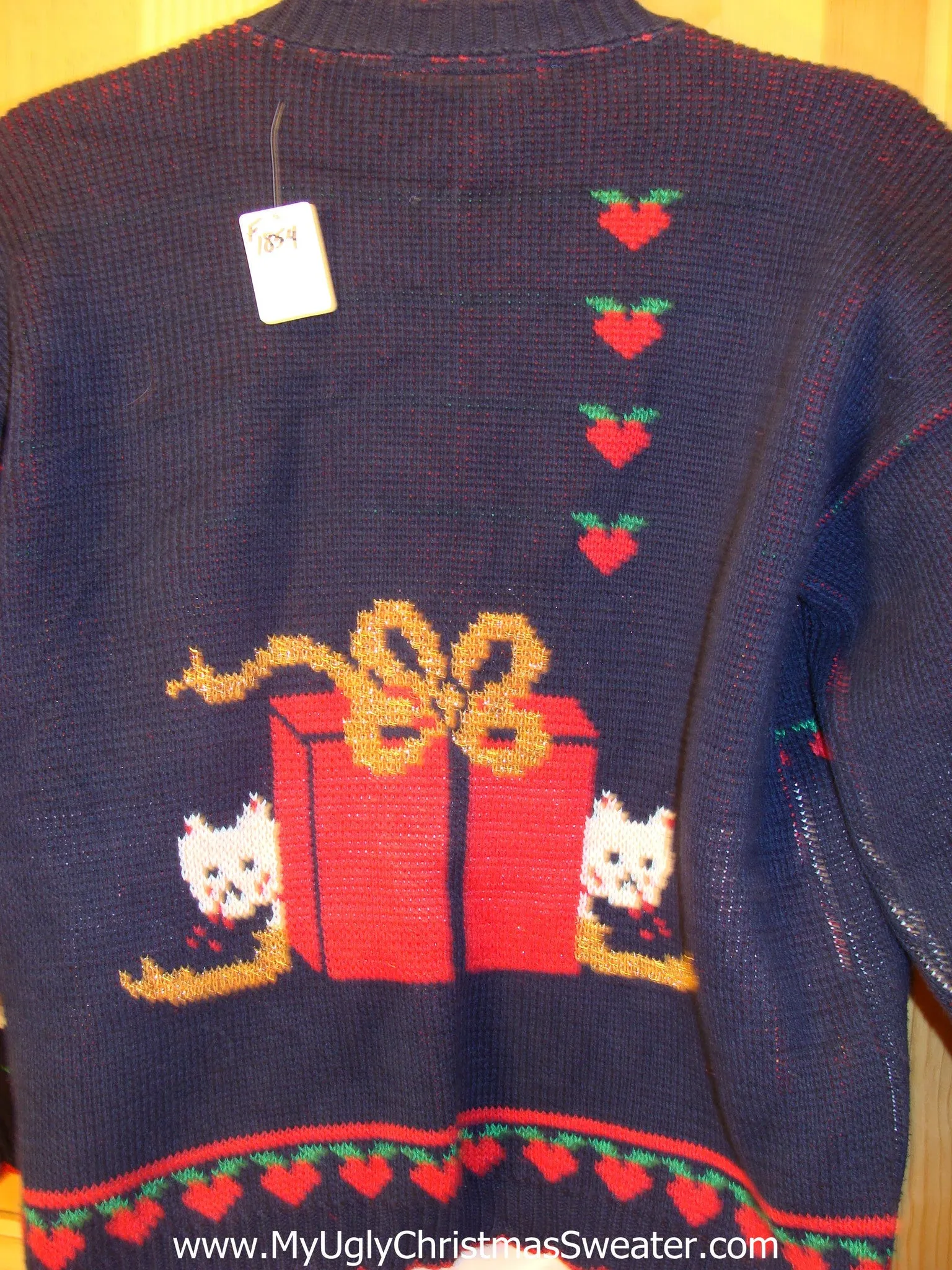 80s Two Sided Cat Themed Funny Ugly Sweater