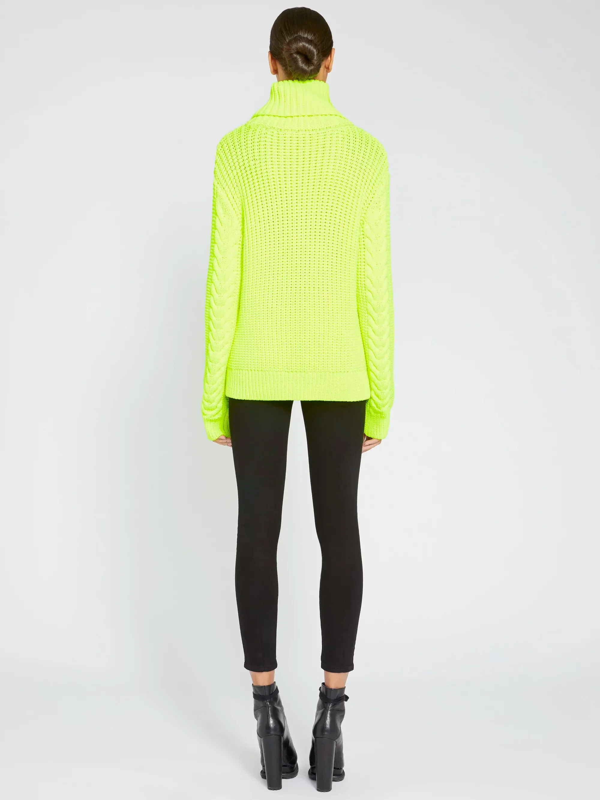 Alice   Olivia - Mayme Tank Cable Pullover in Neon Yellow