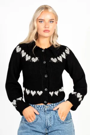 Amore Heart Print Cardigan