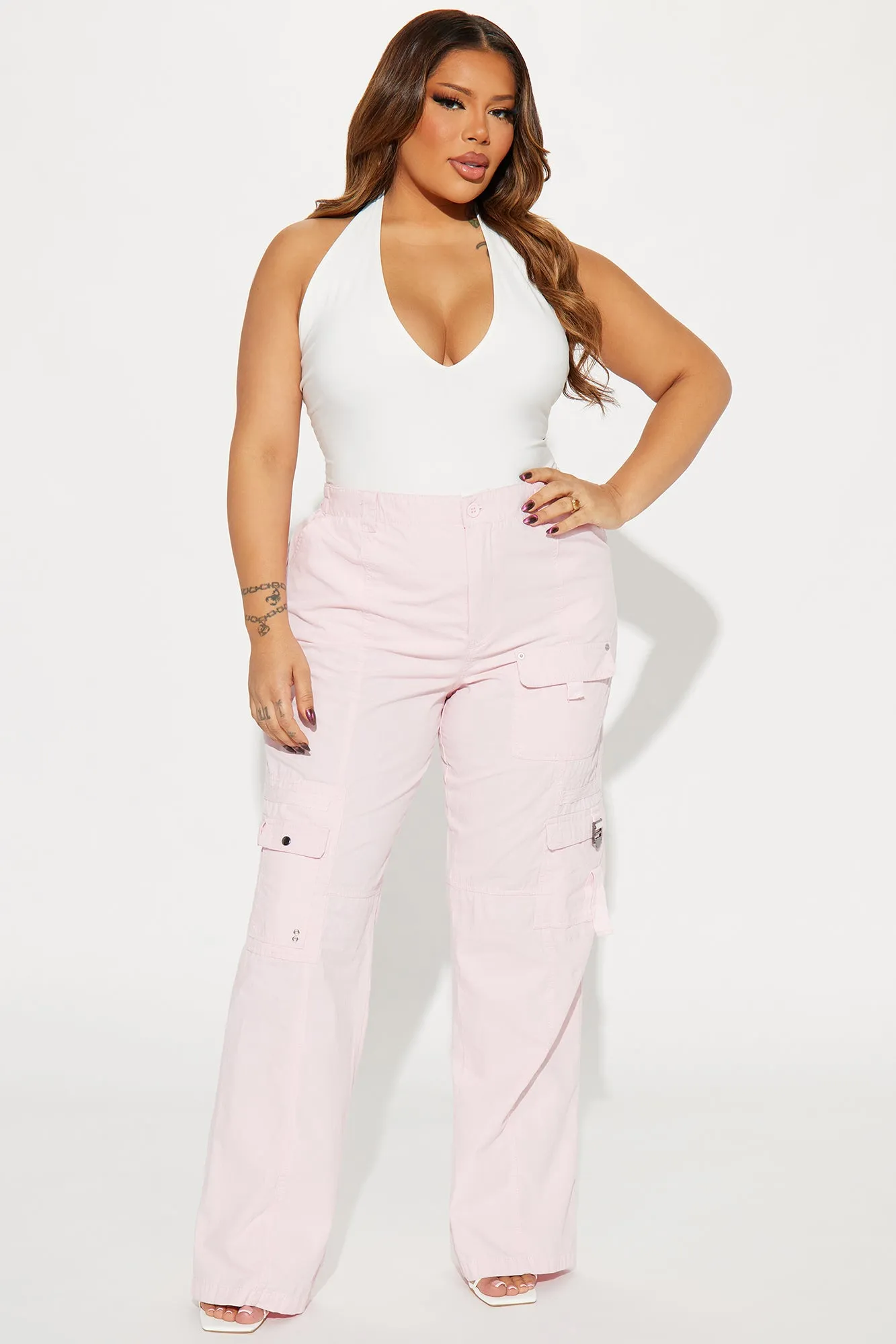 Aurea Poplin Cargo Pant - Blush