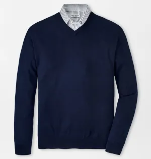 Autumn Crest V-Neck in Navy by Peter Millar