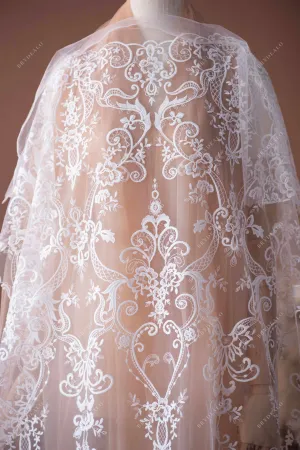 Beautiful Abstract Patterned Bridal Lace Fabric By the Yard