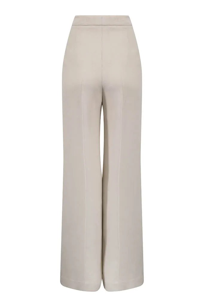 Beige Faille Trousers - Portia