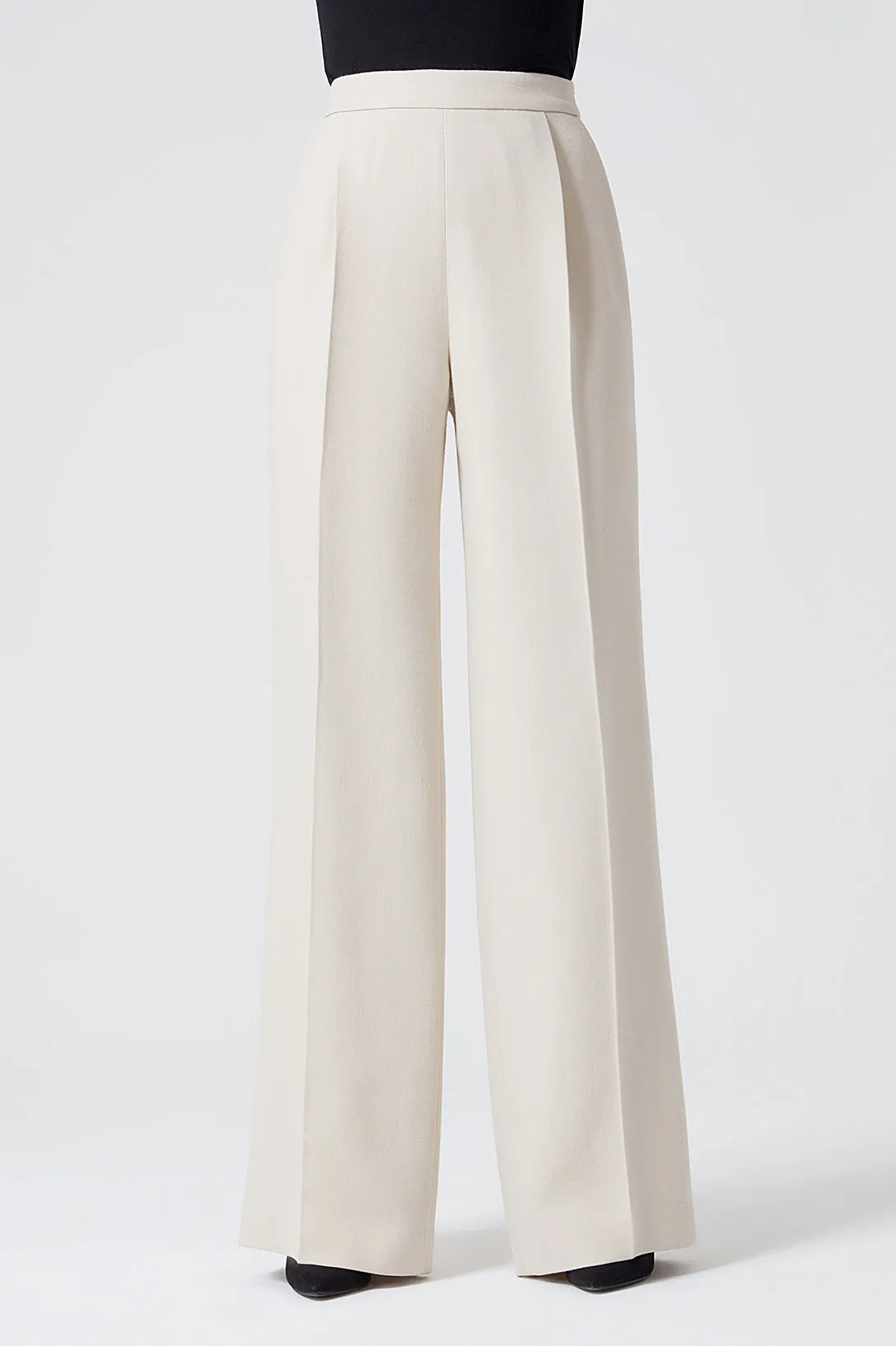 Beige Faille Trousers - Portia