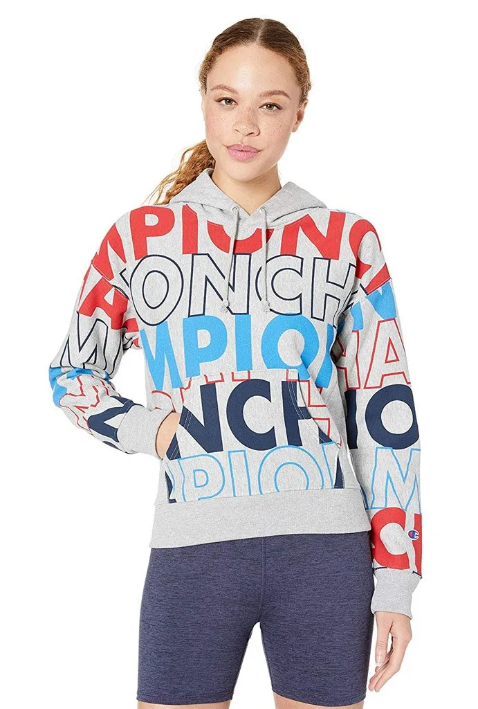 Champion Reverse Weave Pull Over Women's Hoodie, All Over Print