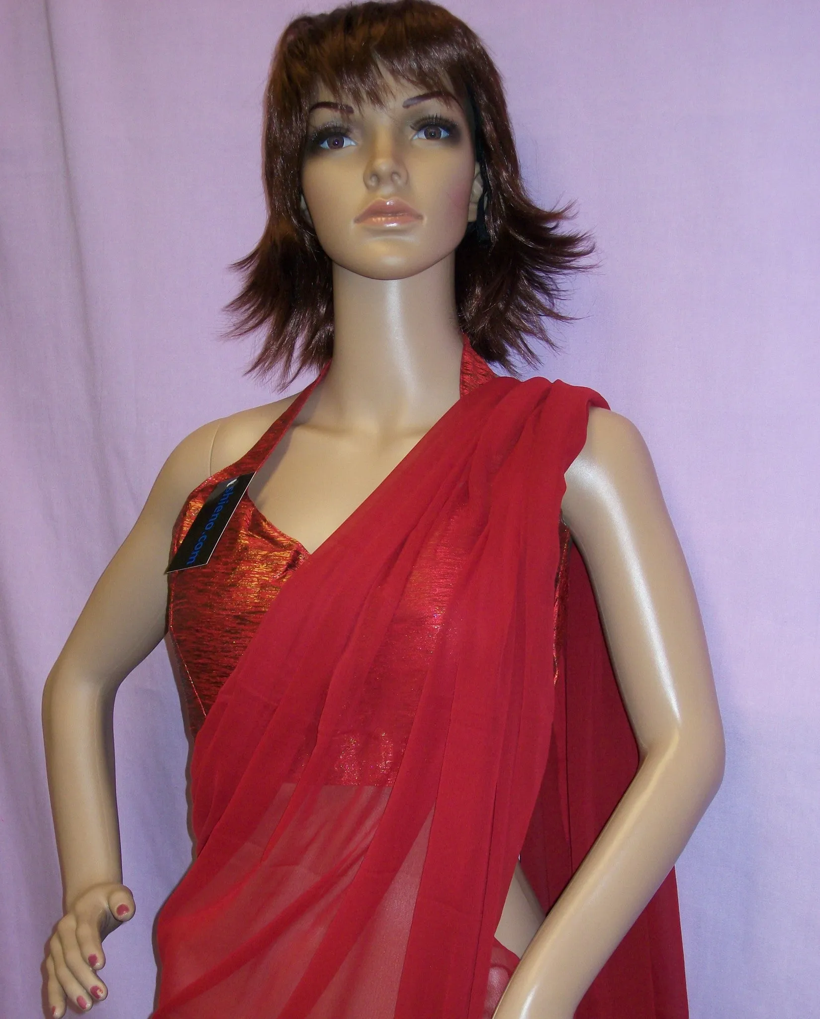 Choli 2596 Red Saree Blouse Halter Neck Small Medium Shieno Sarees San Francisco