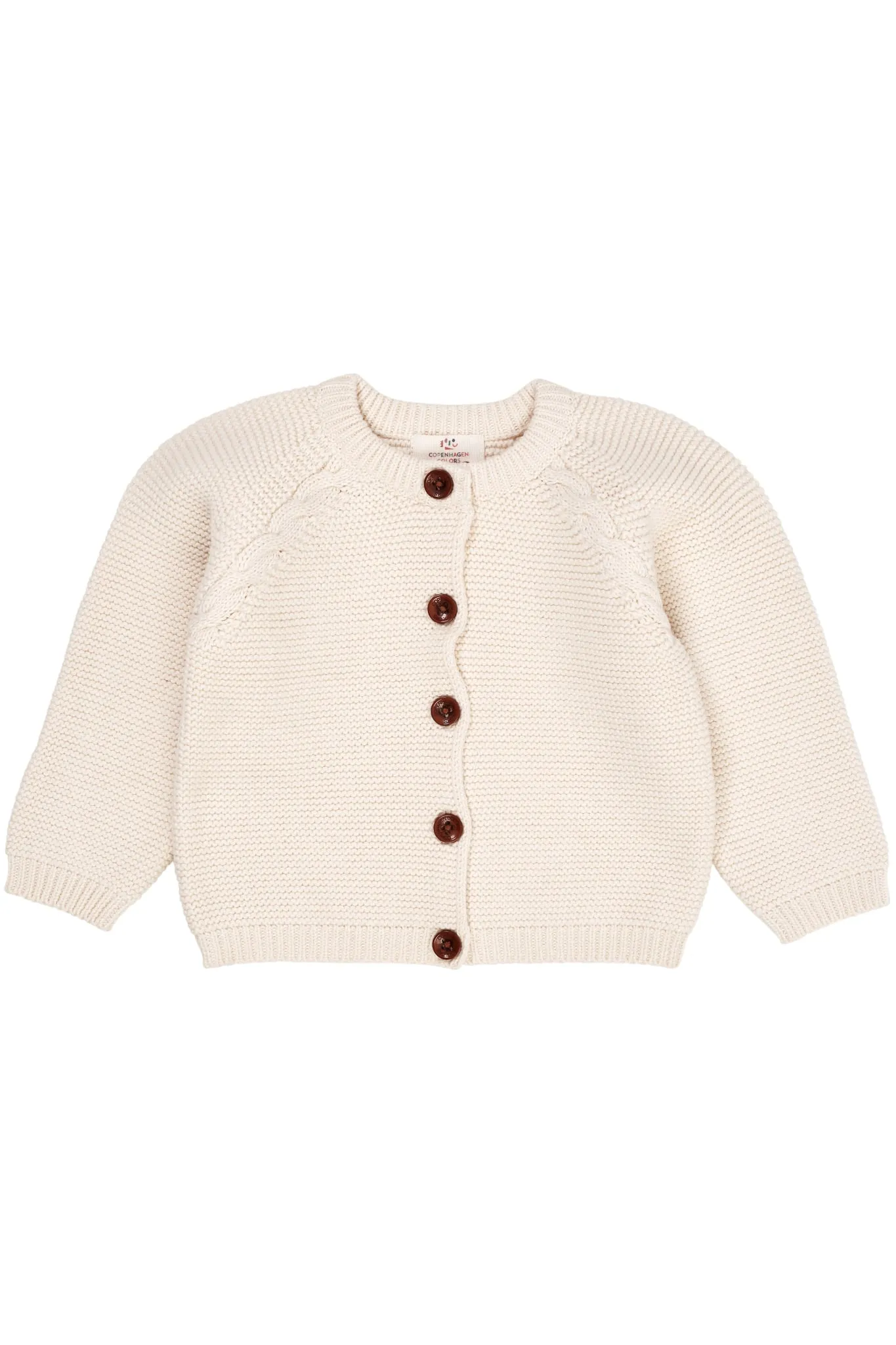 CLASSIC BABY COTTON CABLE CARDIGAN - CREAM