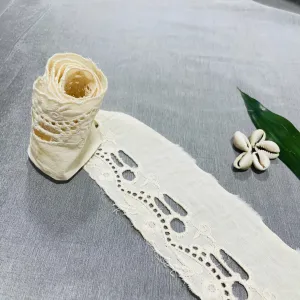 Cream Dyeable Cotton lace