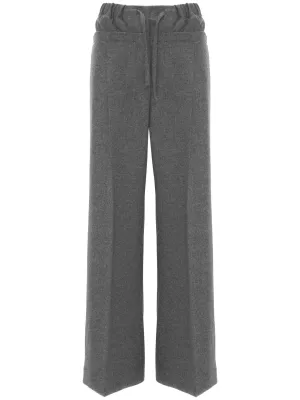 double-waist wool trousers