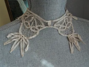 FABULOUS Antique Collar,  Cotton Tape Lace High Collar, Lovely Openwork Design,Display It or Wear It,Collectible Vintage Collars