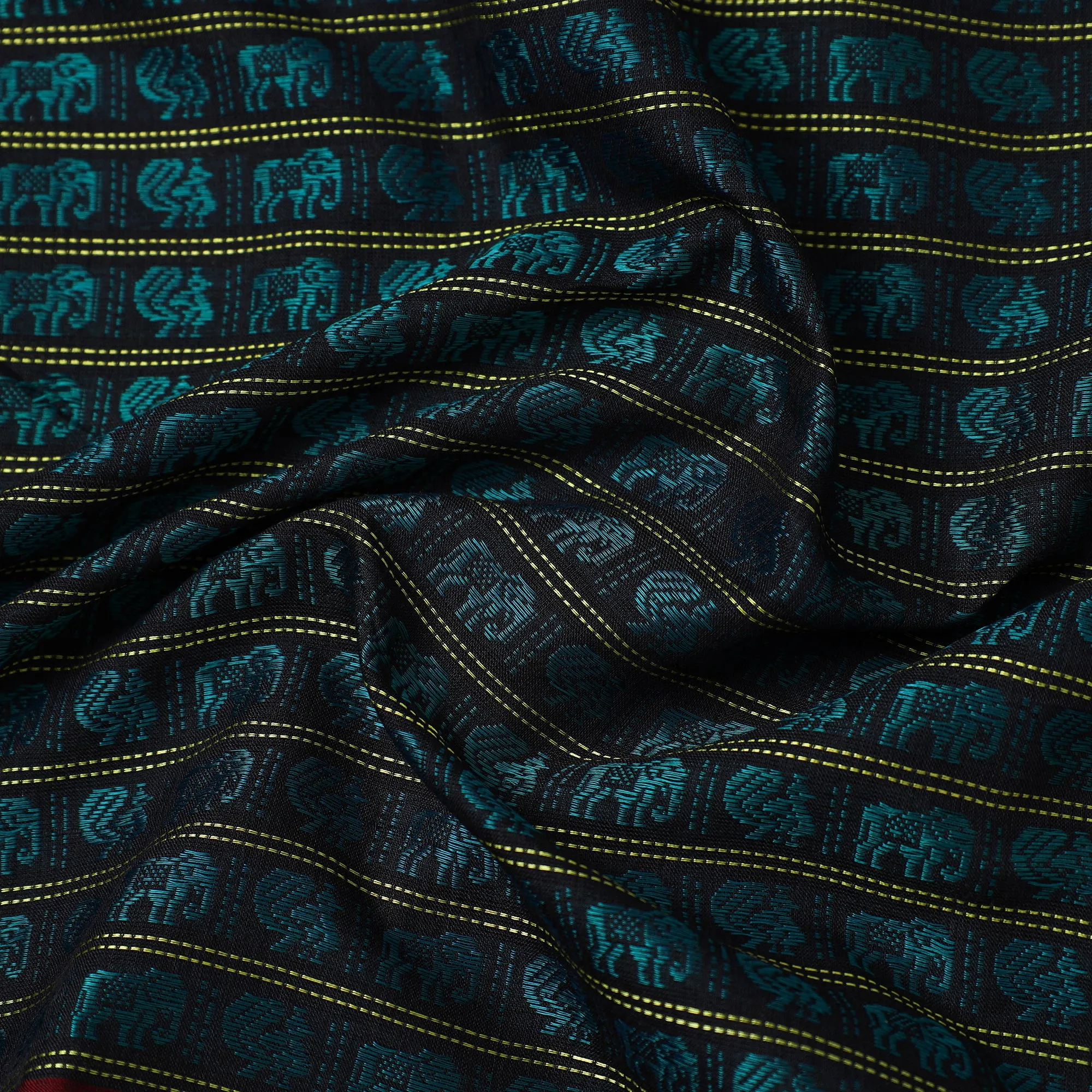 Green - Traditional Khun Weave Cotton Fabric 04