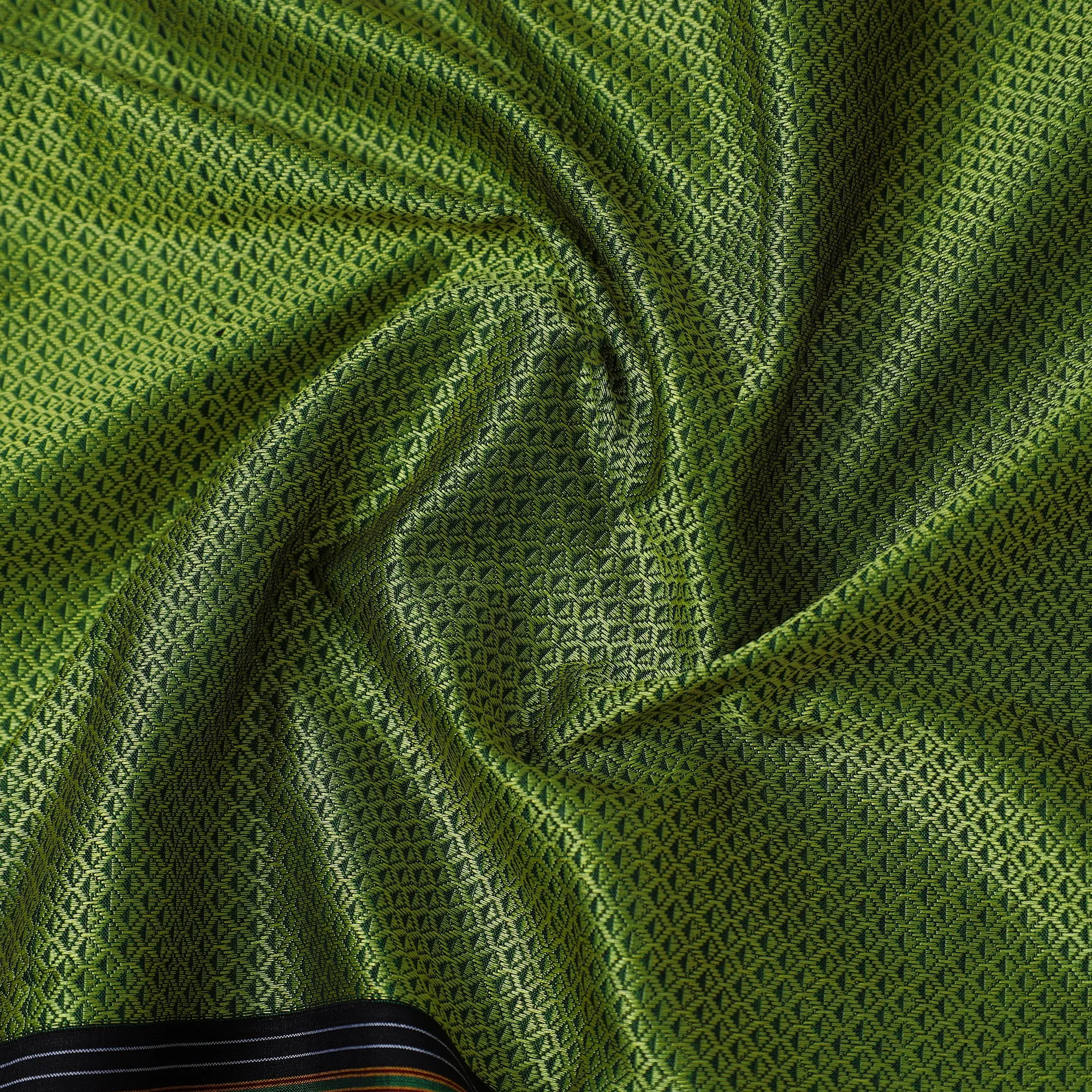 Green - Traditional Khun Weave Cotton Fabric 23