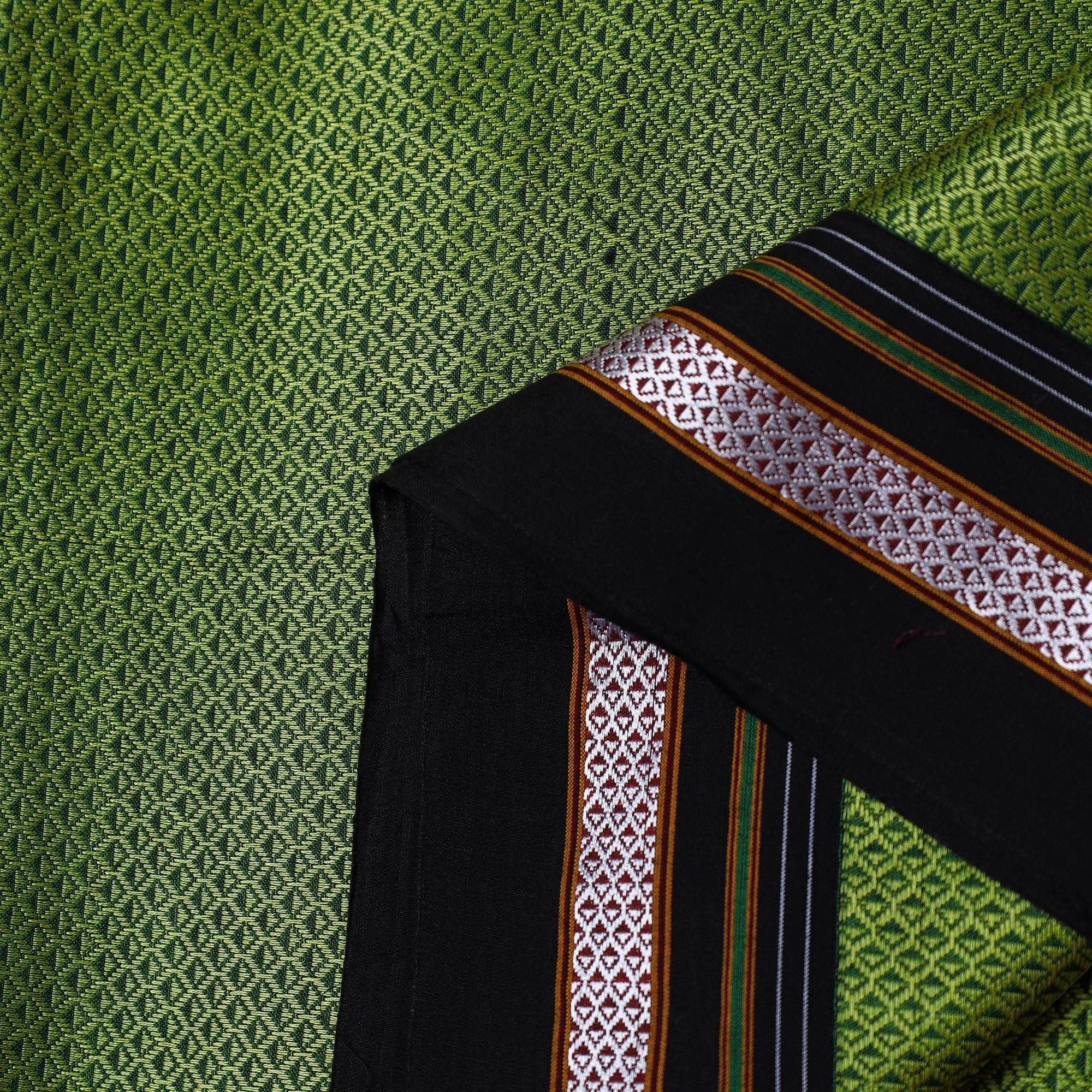 Green - Traditional Khun Weave Cotton Fabric 23