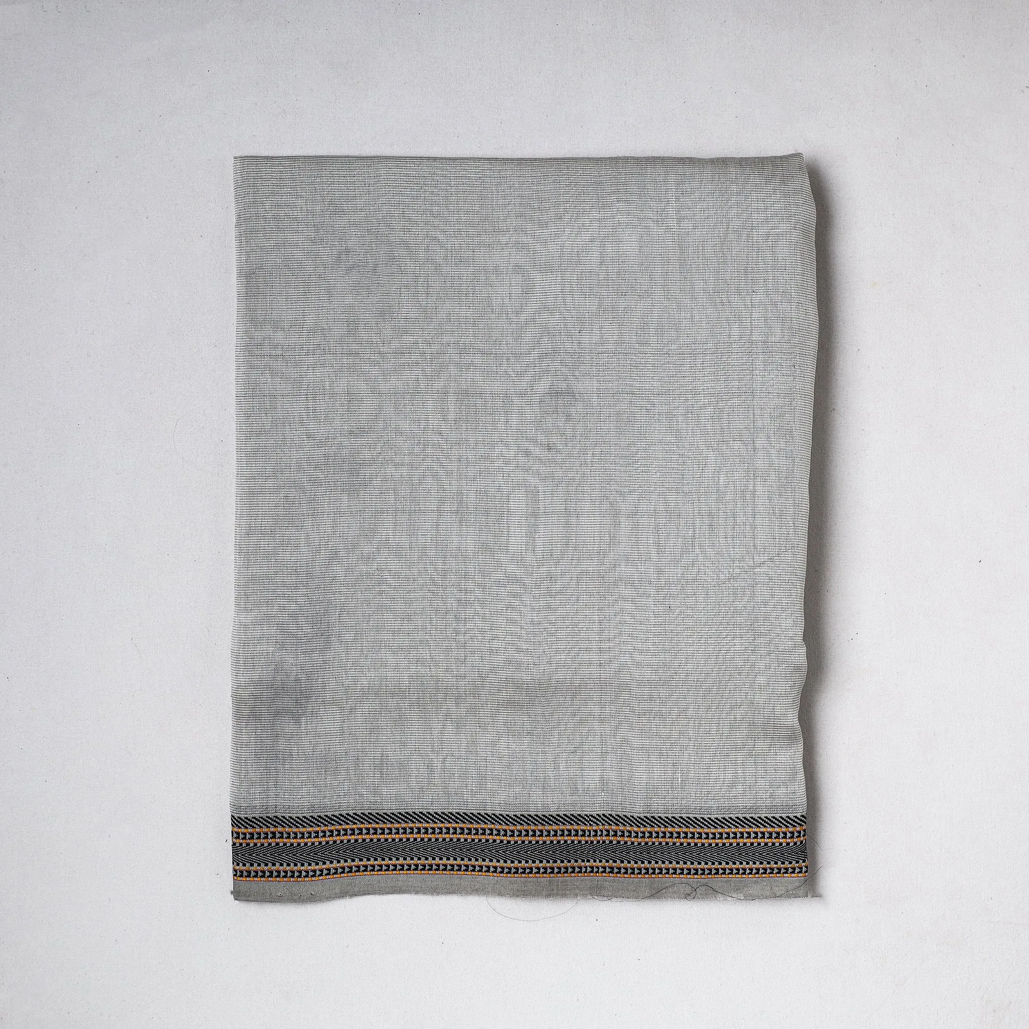 Grey - Traditional Chanderi Silk Handloom Precut Fabric (1.6 meter)