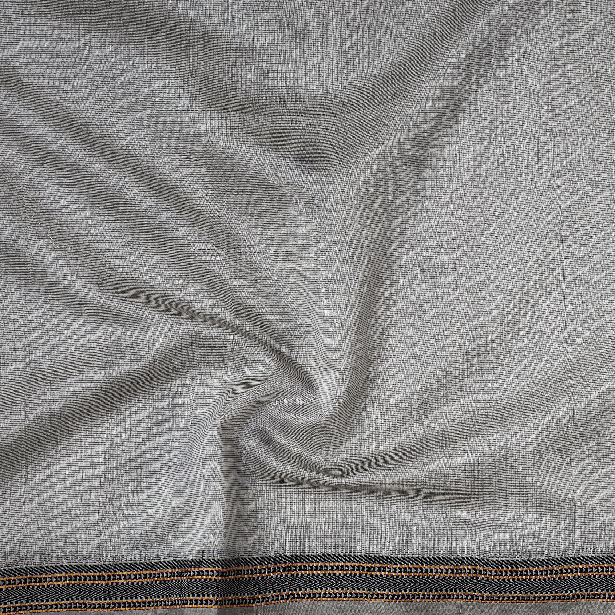 Grey - Traditional Chanderi Silk Handloom Precut Fabric (1.6 meter)