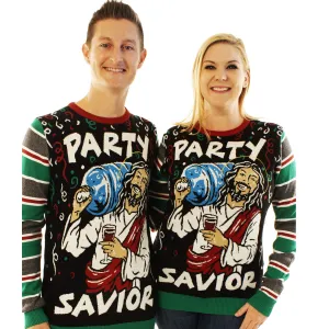 Jesus Party Savior | Ugly Christmas Sweater For Men & Women | Unisex Sizing