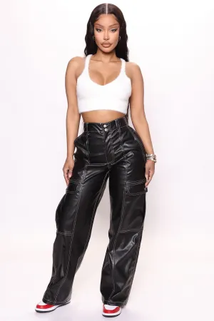 Let's Lose It Faux Leather Pant 30 - Black