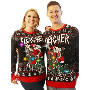 LIGHT UP -Sleigher | Ugly Christmas Sweater For Men & Women | Unisex Sizing