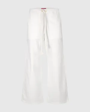 LINEN TROUSERS IN PEARL