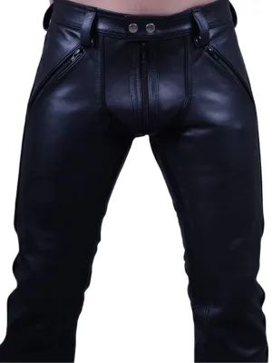 Men's Real Leather Pants Black