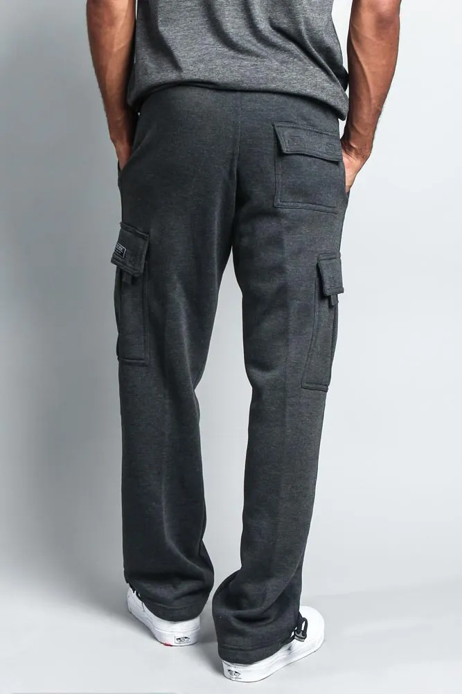 Men's Solid Fleece Heavyweight Cargo Sweat Pants