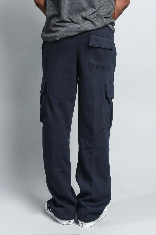 Men's Solid Fleece Heavyweight Cargo Sweat Pants