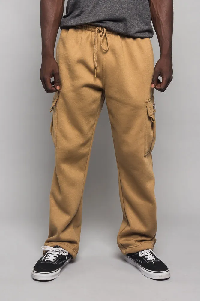 Men's Solid Fleece Heavyweight Cargo Sweat Pants