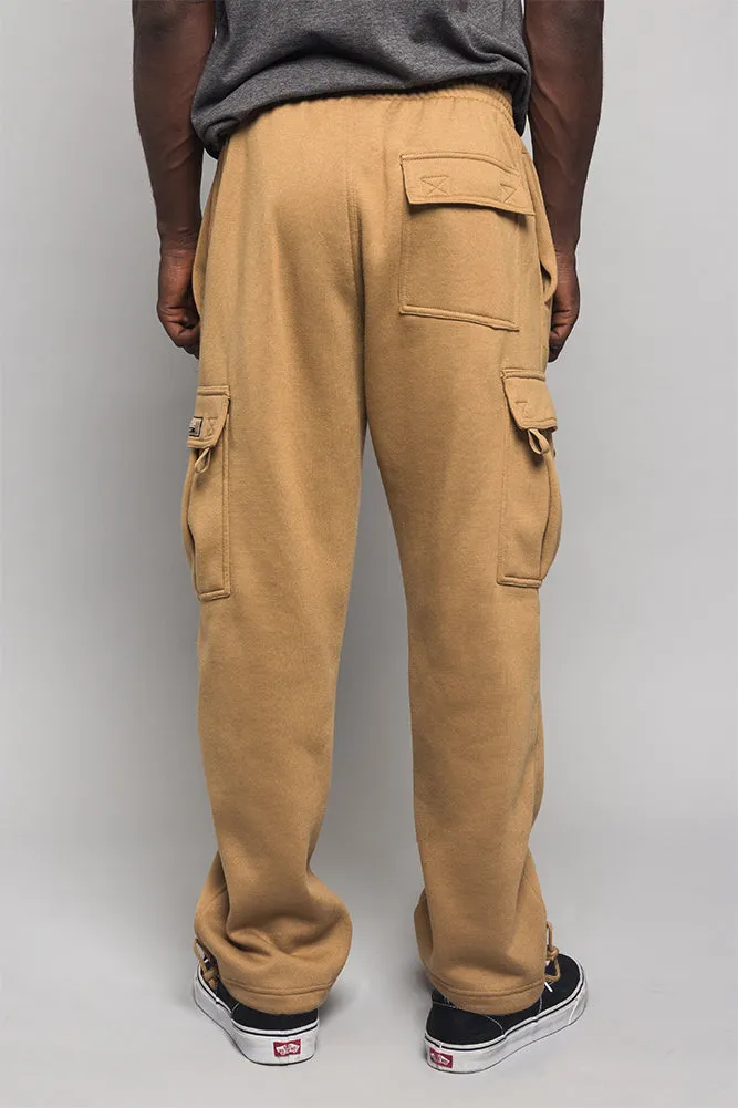 Men's Solid Fleece Heavyweight Cargo Sweat Pants