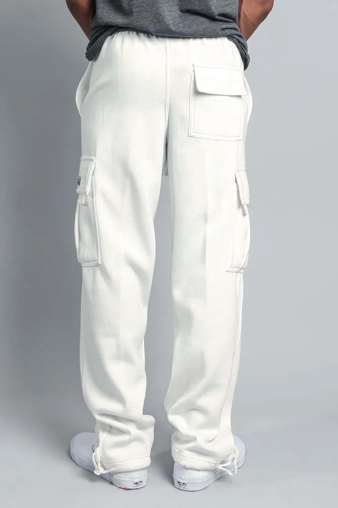 Men's Solid Fleece Heavyweight Cargo Sweat Pants