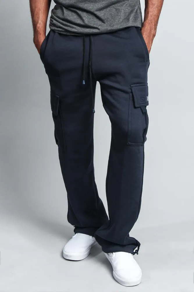 Men's Solid Fleece Heavyweight Cargo Sweat Pants