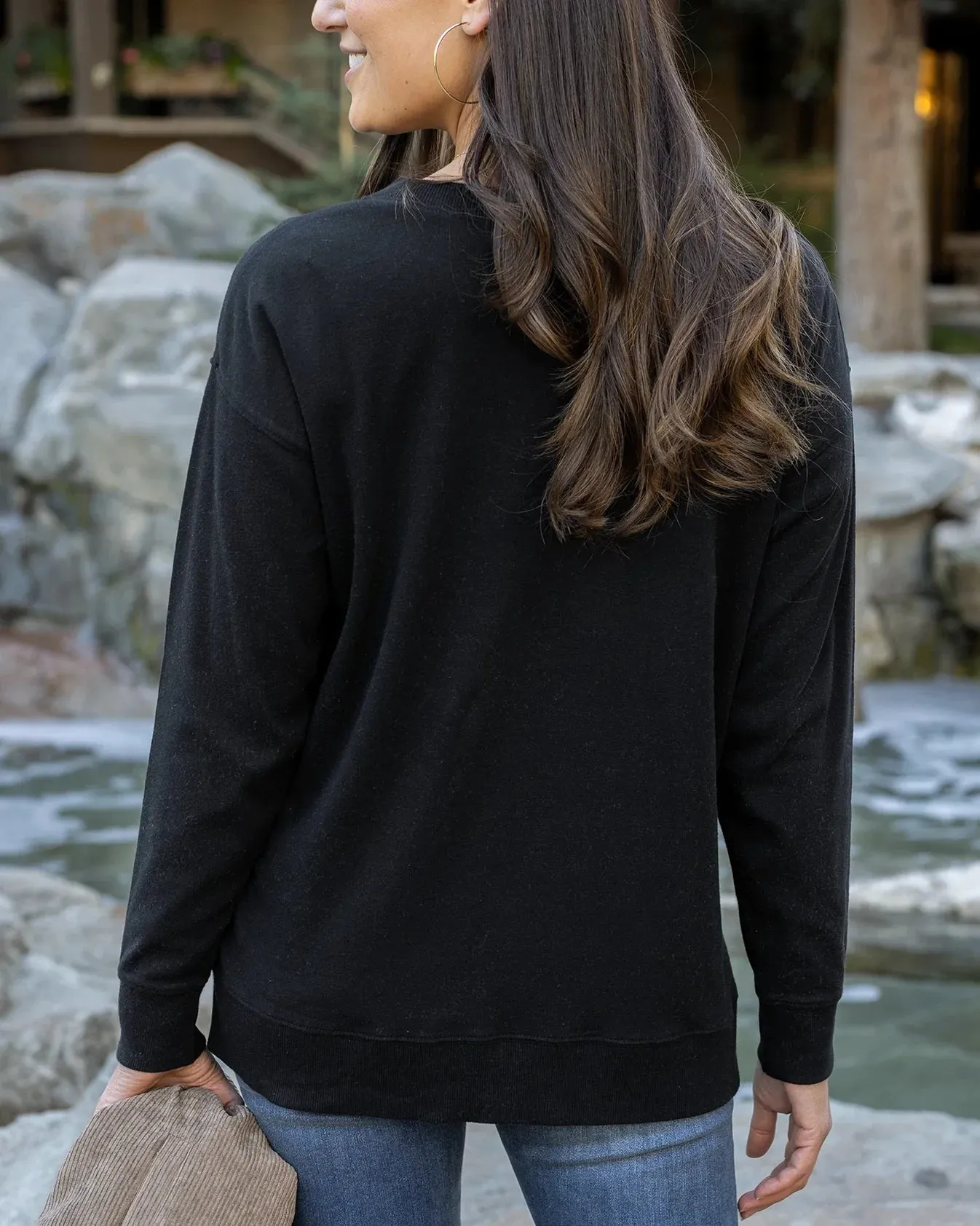 Original Essentials Long Sleeve Tee in Black by Grace & Lace (Ships in 1-2 Weeks)