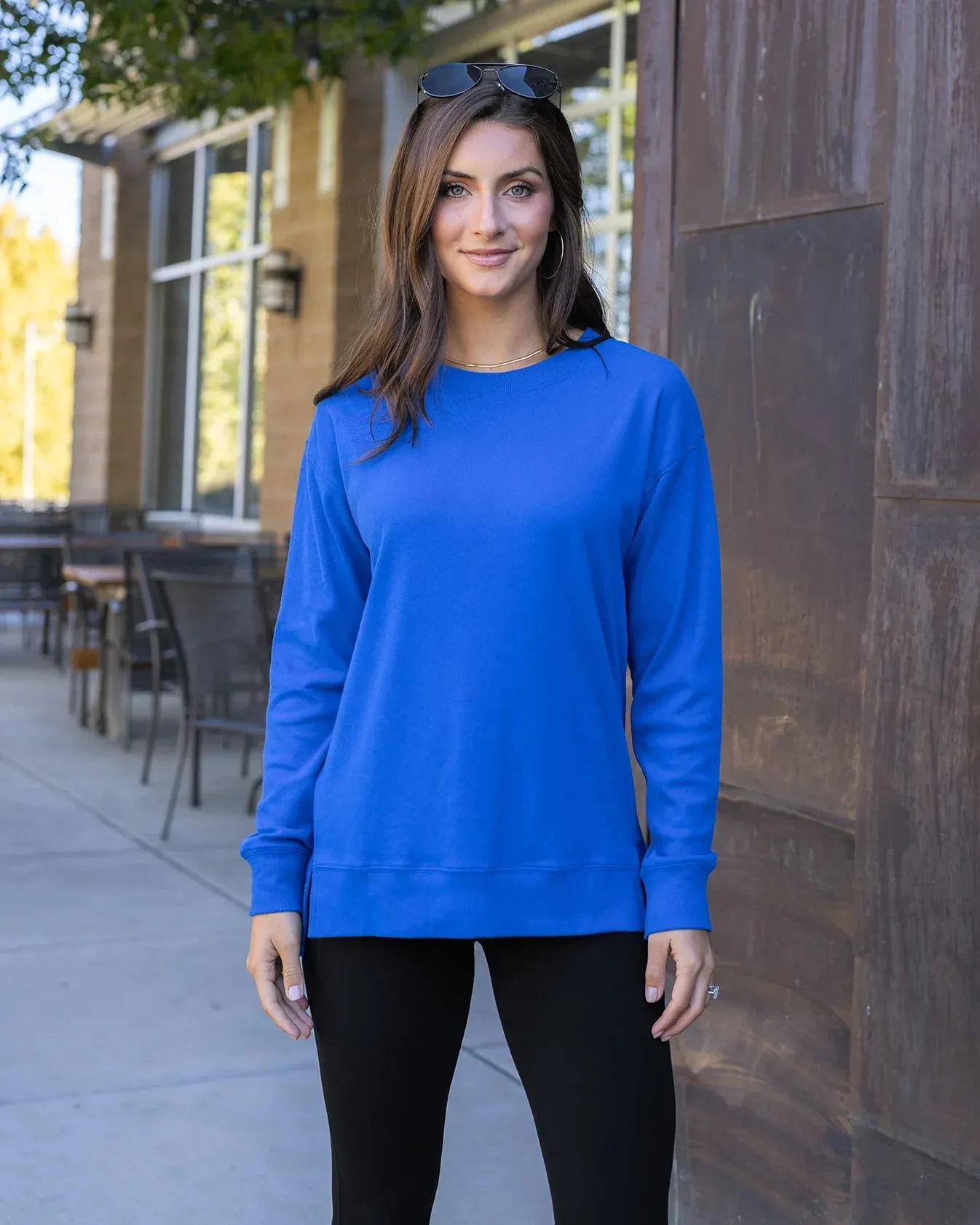 Original Essentials Long Sleeve Tee in Cobalt by Grace & Lace (Ships in 1-2 Weeks)