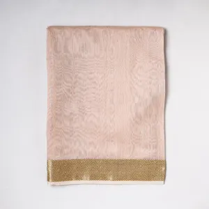 Peach - Traditional Chanderi Silk Handloom Precut Fabric (2 meter)