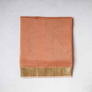 Peach - Traditional Chanderi Silk Handloom Precut Fabric (2.2 meter)