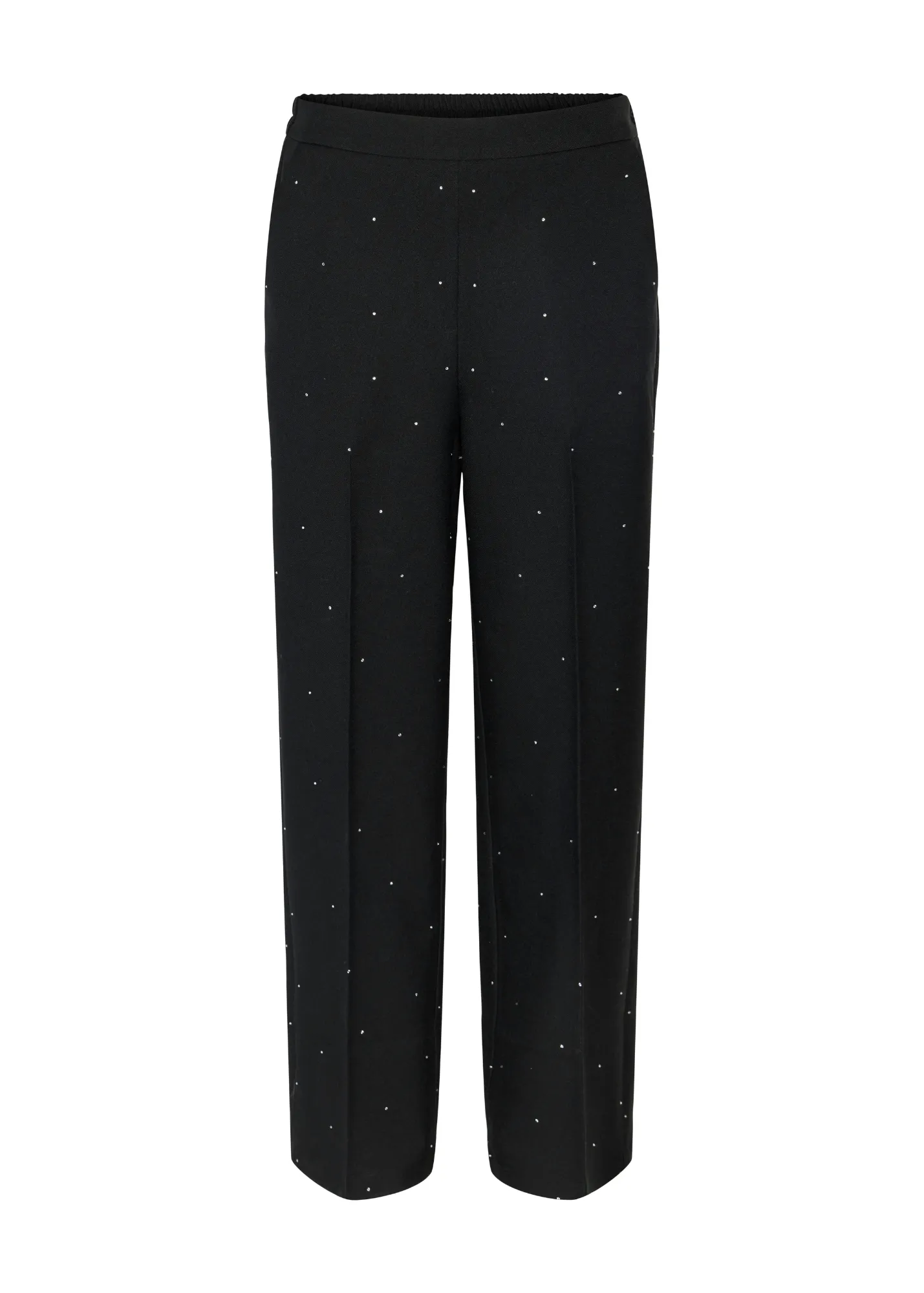 Pieces - Wide Leg Trousers with Rhinestones