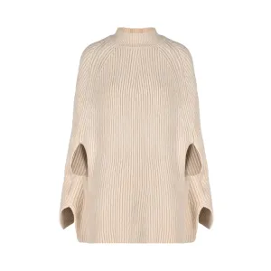 Pre Order:  Turtleneck Ribbed Knit Loose Sweater