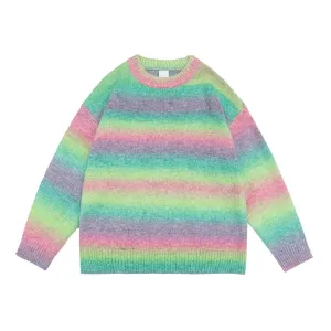 Pre Order:  Unisex O-Neck Stripe Sweater