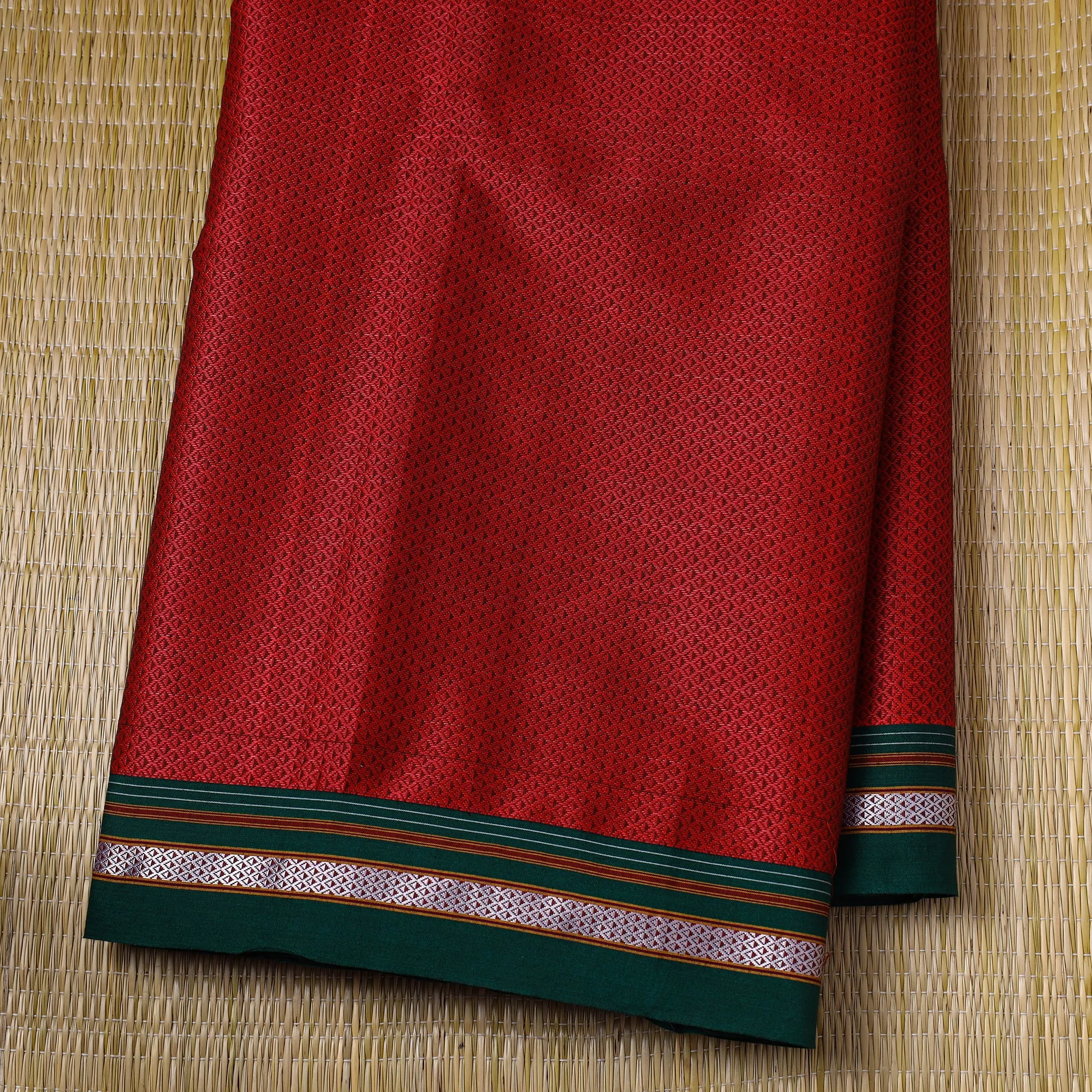 Red - Traditional Khun Weave Cotton Fabric 21