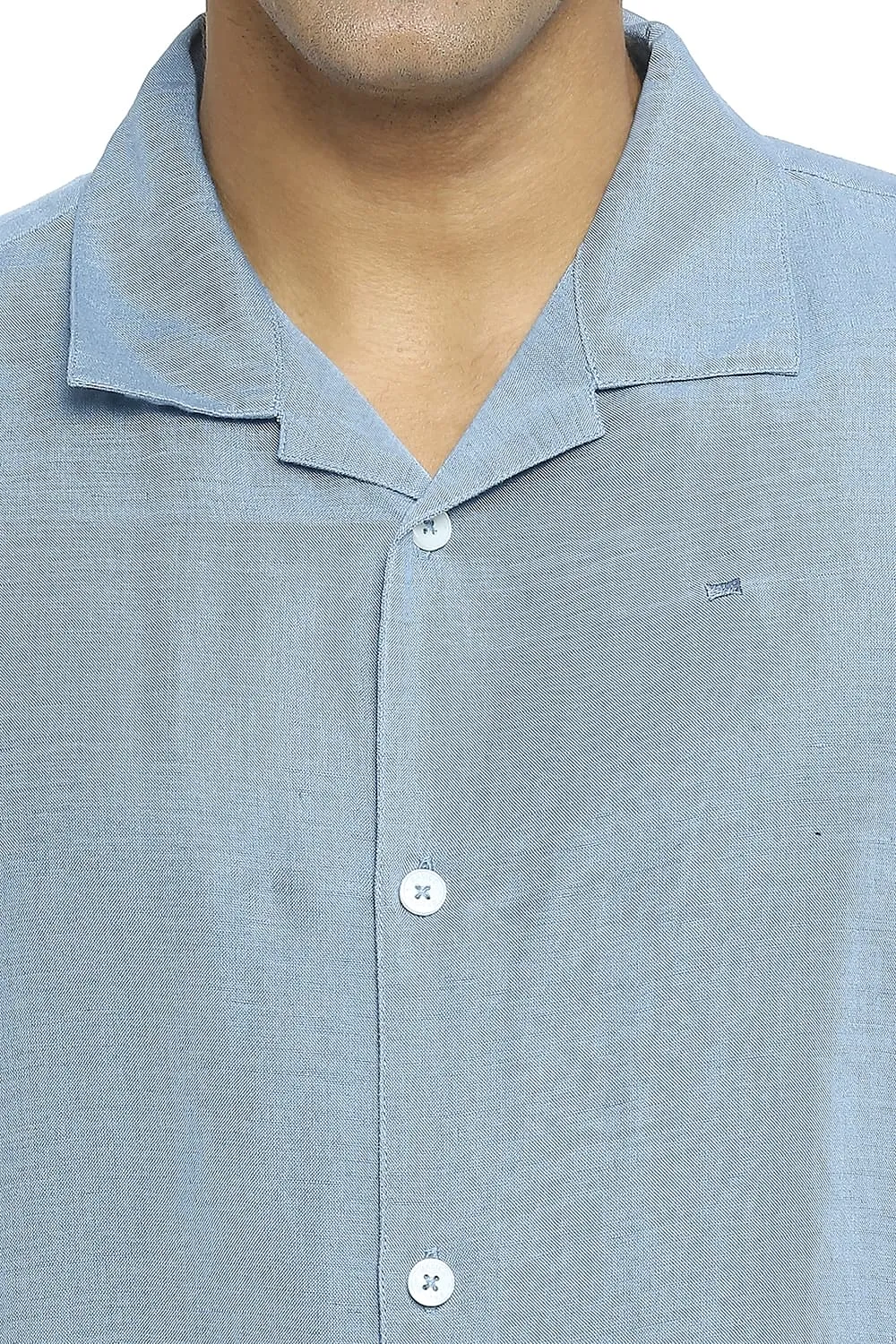 Relaxed Fit Linen Viscose Halfsleeves Shirt