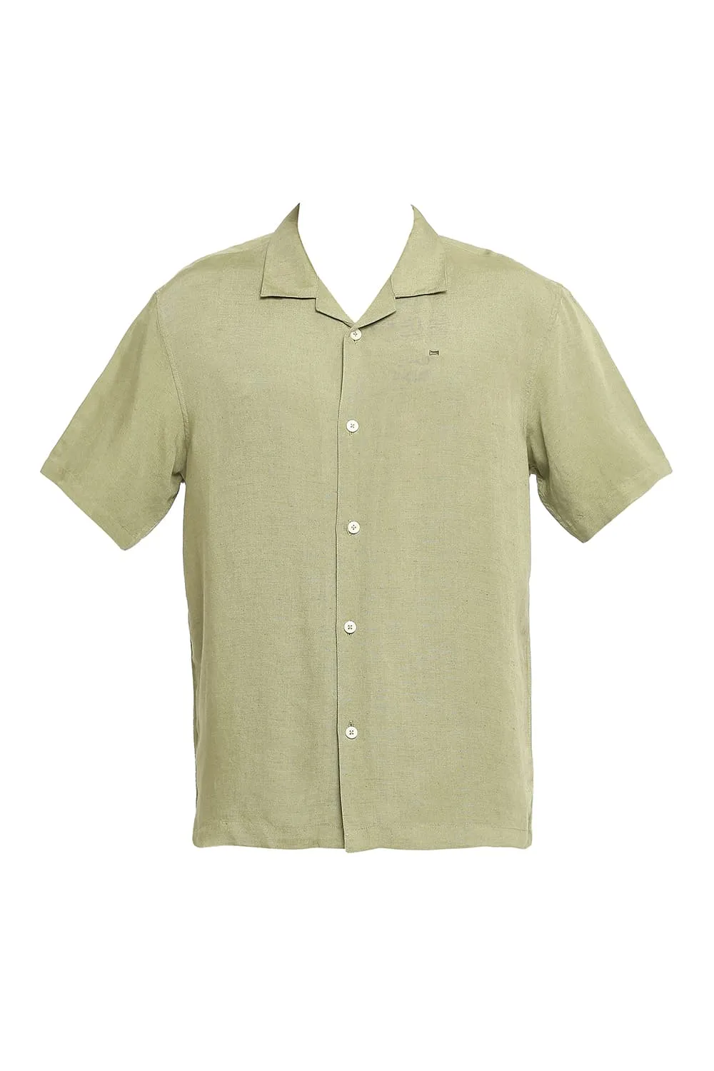 Relaxed Fit Linen Viscose Halfsleeves Shirt