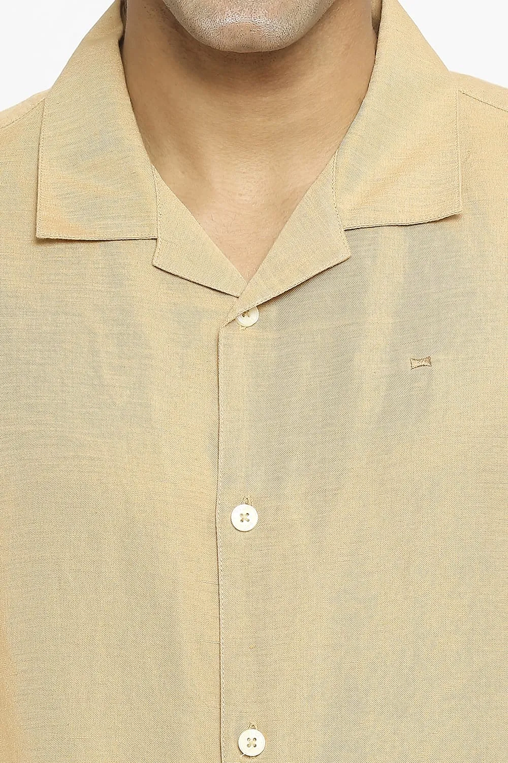 Relaxed Fit Linen Viscose Halfsleeves Shirt