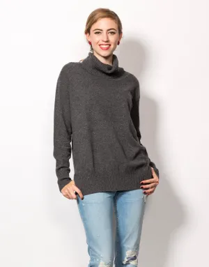 Relaxed Turtleneck Sweater in Shale