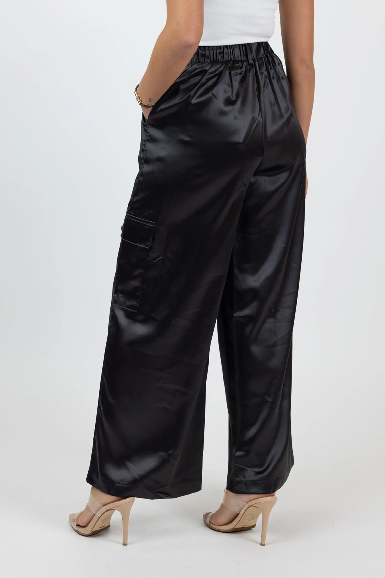 Satin Cargo Pants