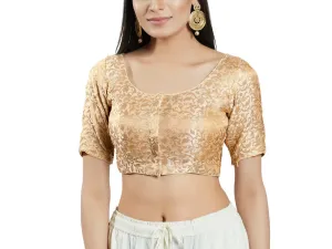 Stunning Light Gold Color Designer Ready To Wear Blouse For Women