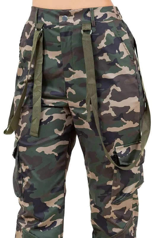 TEEK - SUSPENDER CAMO CARGO PANTS