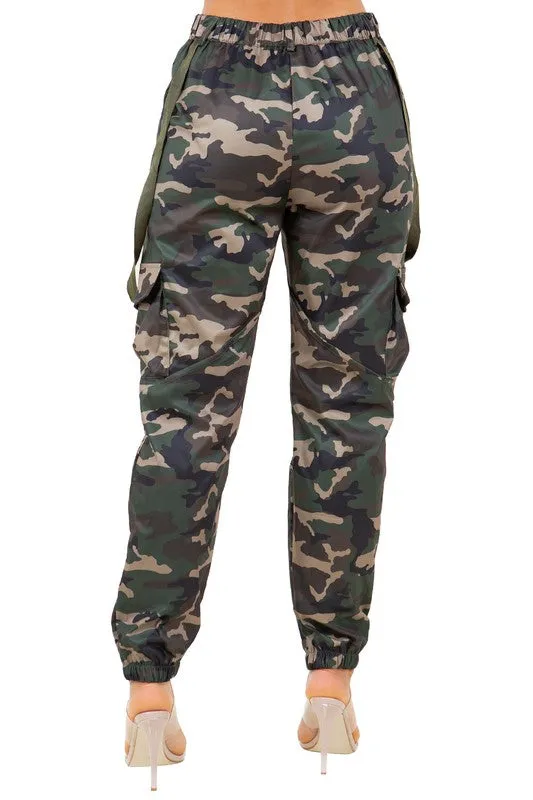 TEEK - SUSPENDER CAMO CARGO PANTS