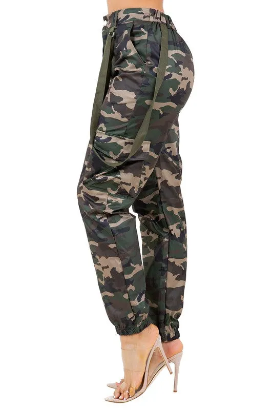 TEEK - SUSPENDER CAMO CARGO PANTS