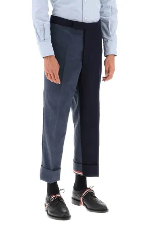 Thom Browne Cuffed Trousers In Funmix Shetland