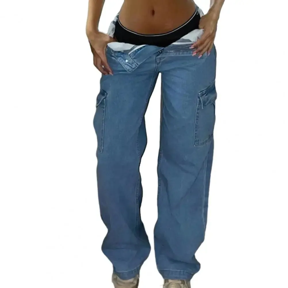 Trendy High Waist Cargo Multiple Pocket Pants